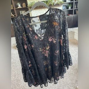 Free people double layer sequin midi swing dress.